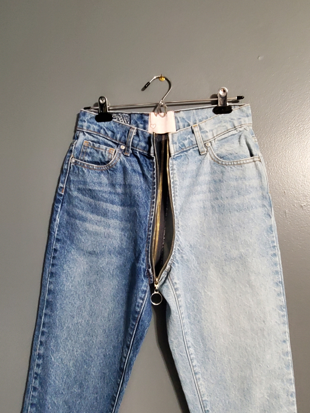 REVICE High-Rise Two-Tone Blue Zip-Front Jeans Cropped Women's Size 28 - Picture 4 of 10